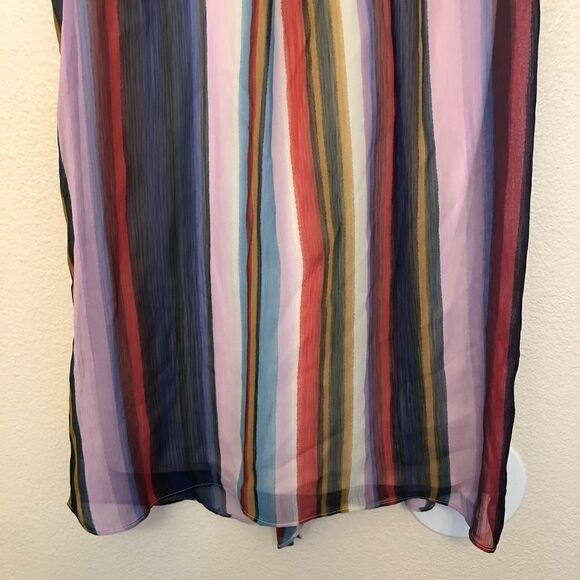BCBG MAX AZRIA Mini tunic Dress cheer ruffle color block romantic stripe -S - Picture 10 of 16